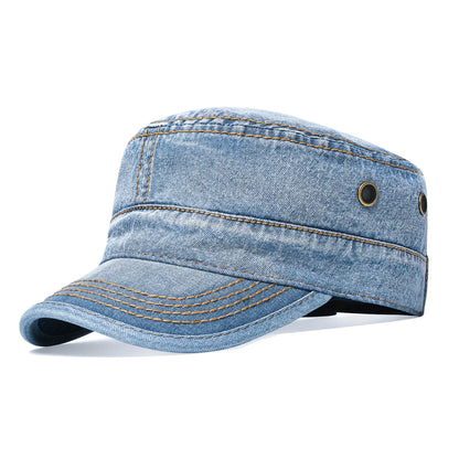 Denim Army Cap Men Washed Cotton Bucket Hat