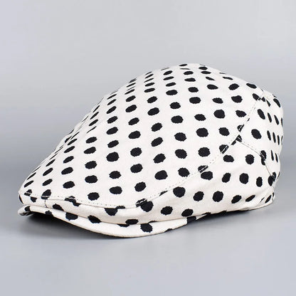 Spring Fashion Dot Leopard Newsboy Cap Women Cotton