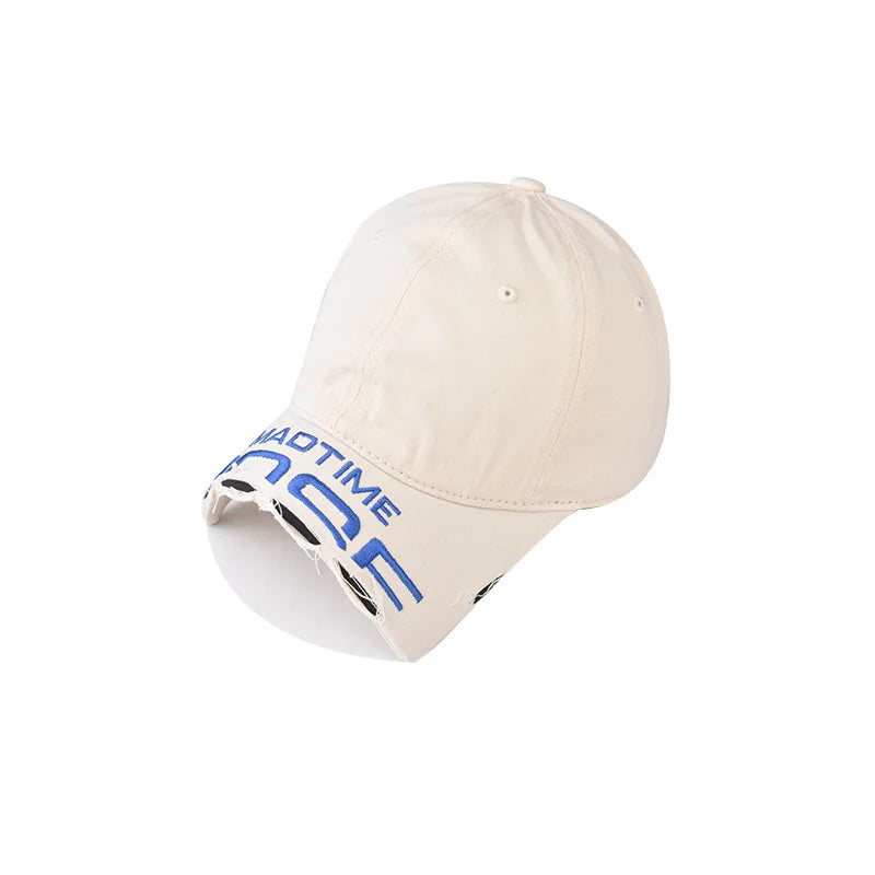 Baseball Cap Short Brim Hole Washing Snapback Hat