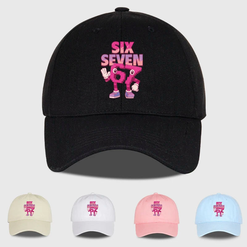 Cartoon 67 Six Seven Print Baseball Cap