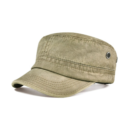 Denim Army Cap Men Washed Cotton Bucket Hat