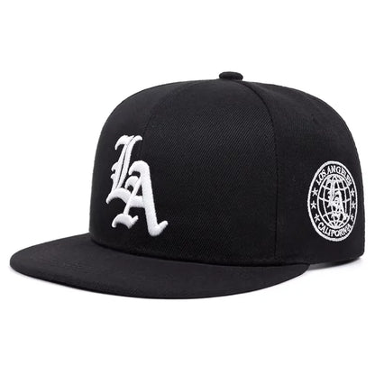 New Los Ange Earth Letter Embroidered Cotton Flat Edge Hat Simple Baseball Hat Outdoor HipHop Hat