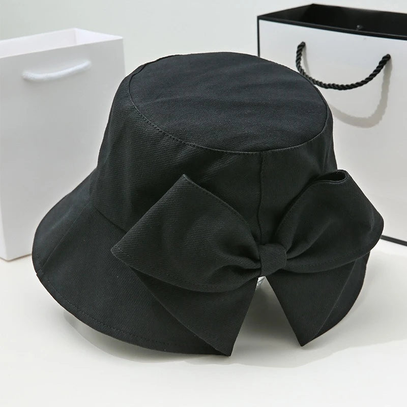 Big Bow Bucket Hat Women Women's Anti-UV Outdoor Bucket Hats