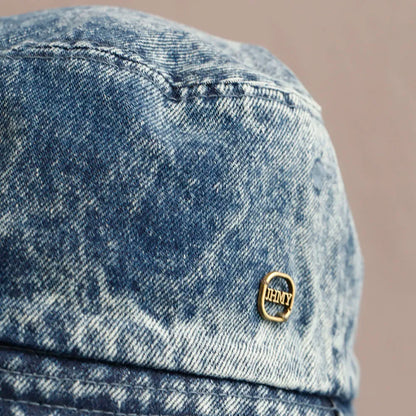Washed Denim Bucket Hat Women Fisherman's Hat