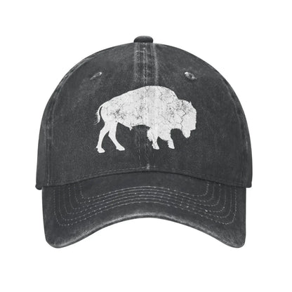 Distressed Buffalo Retro Bison Animal Lover Gifts Cowboy Hat