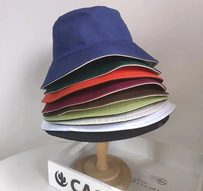Bucket Hats Women Big Size Double-sided Fisherman Cap Summer Large Size Hip Hop