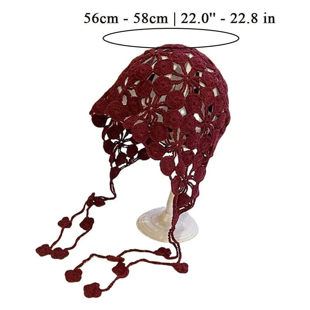 Handmade Hollow Crochet Hats For Women Knitted Beanies Cap