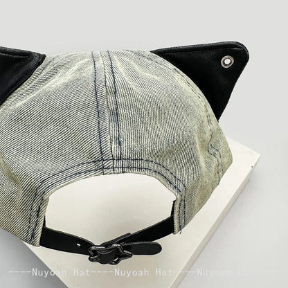 Unisex Street Style Rivet Leopard Print Baseball Cap