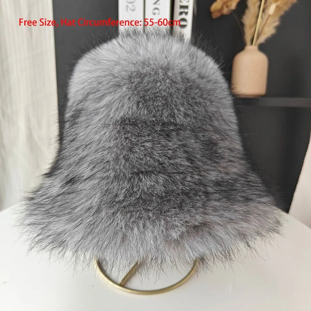 New Warm Fisherman Hat Coldproof Fluffy Fur Bucket Hat