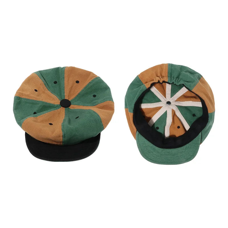 Men Women Octagonal Beret Caps 8 Panels Newsboy Hats