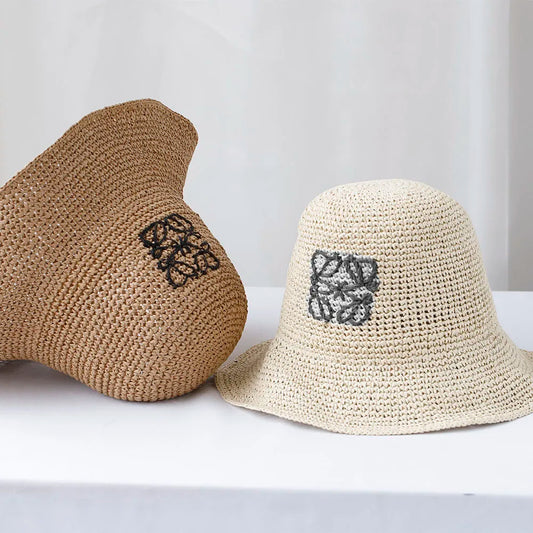 2025 Y2k Beach Korean Straw Hat Summer Women Visor Bucket Hat Fisherman Hat