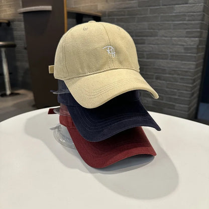 Korean Style RH Letter Embroidery Baseball Cap