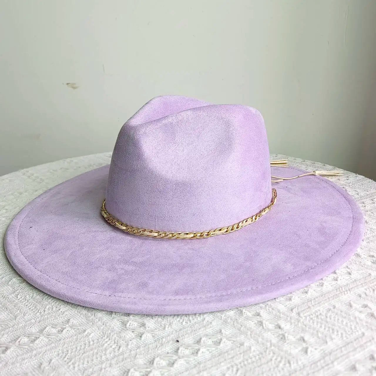 New Free People Rancher Suede Wide Brim Hat Felt Jazz Hat, Classic Church Hat