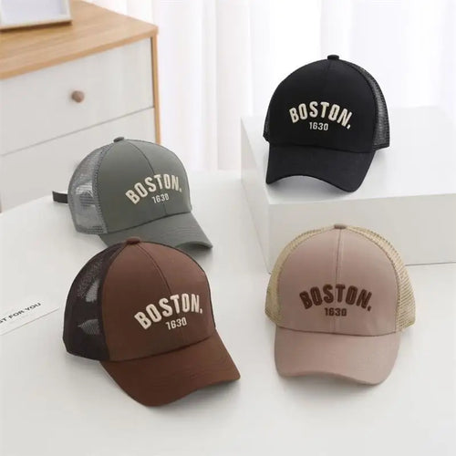 Summer Baby Mesh Baseball Cap Letter Embroidery Kids Peaked Hat For Boy Girl Solid Color Breathable Children Sun Hats