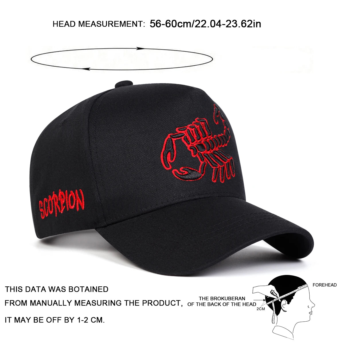 Unisex Scorpion Embroidery Baseball Caps Spring Autumn Outdoor Sports Cap