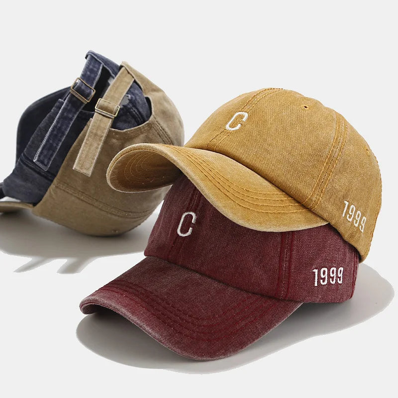C Letter Embroidery Denim Baseball Caps