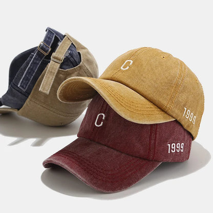 C Letter Embroidery Denim Baseball Caps