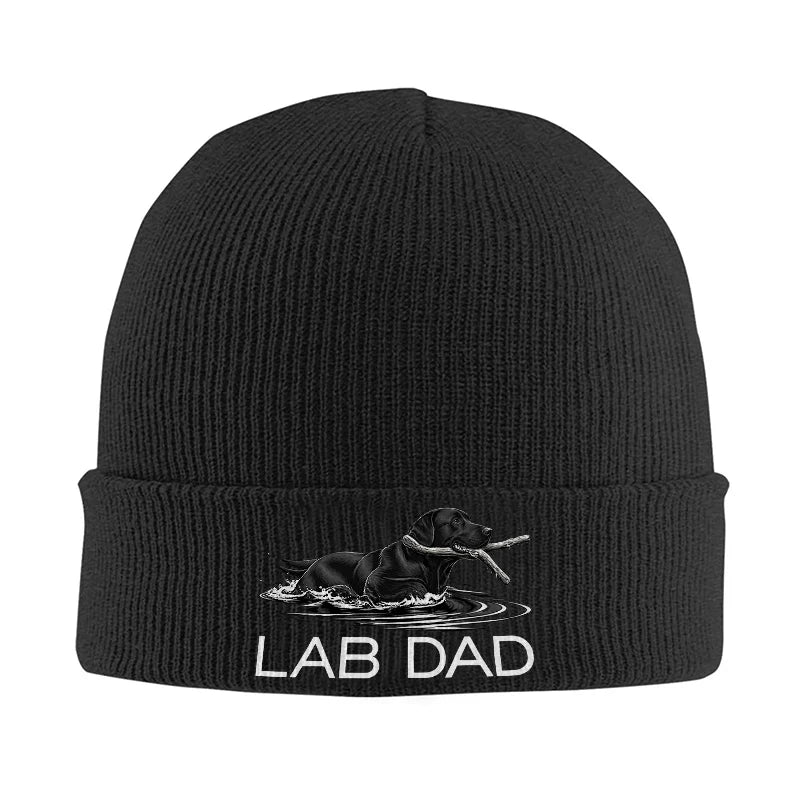 Lab Dad Dog Beanie Hat Knit Winter Cap