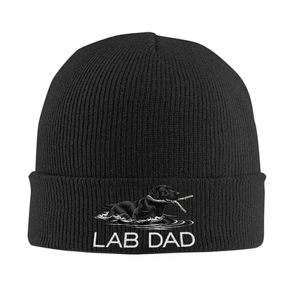 Lab Dad Dog Beanie Hat Knit Winter Cap