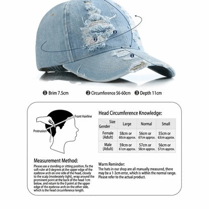 Fashion Breathable Washed Denim Baseball Cap