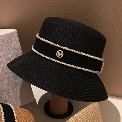 Sun Protection Straw Hat French Elegant Outdoor Beach Travel