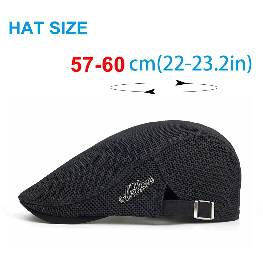 Spring Summer Breathable Mesh Newsboy Caps Men Woman