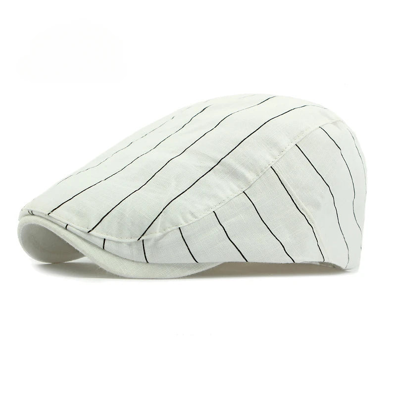 Women Men Simple Striped Summer Hat
