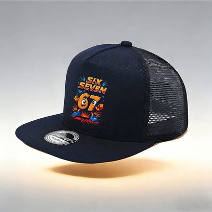 1/2PC Flat Brim Mesh Snapback Hat