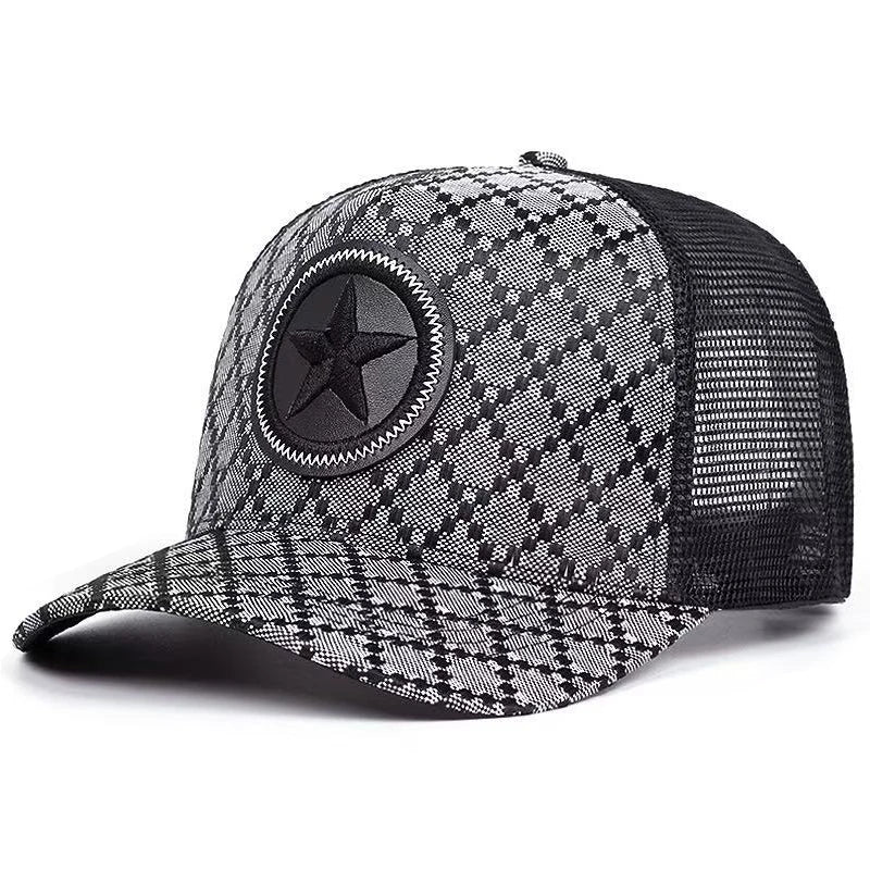Creative Simple Mesh Hat Five pointed Star Grid Street Pop Hip Hop Hat