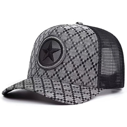 Creative Simple Mesh Hat Five pointed Star Grid Street Pop Hip Hop Hat
