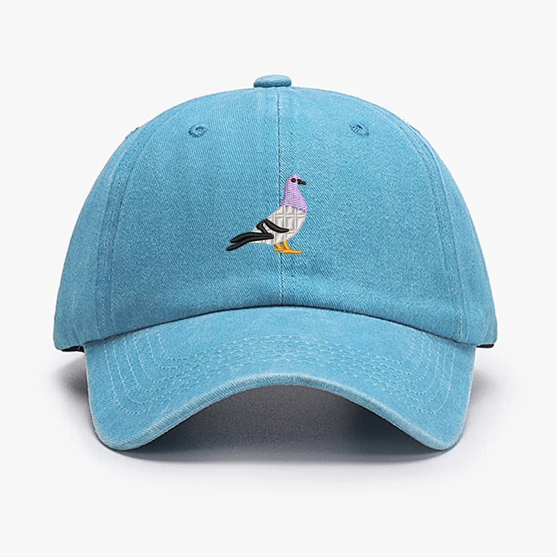 Embroidery Pigeon Design Spring Vintage Baseball Caps