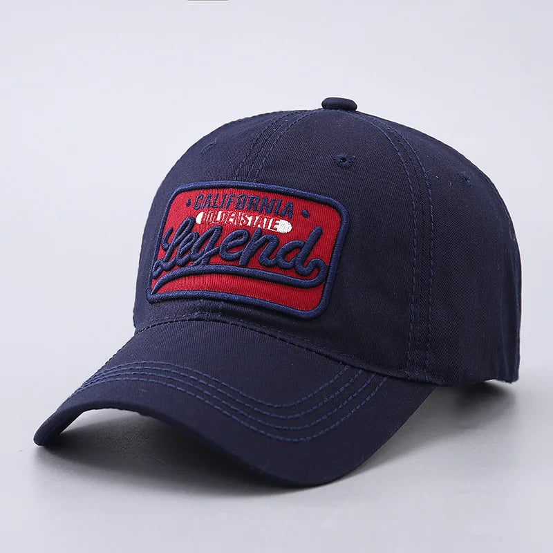 3D Letter Embroidered Baseball Cap, All Cotton Legend Washed Curved Brim Hat