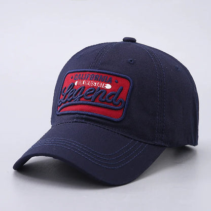3D Letter Embroidered Baseball Cap, All Cotton Legend Washed Curved Brim Hat