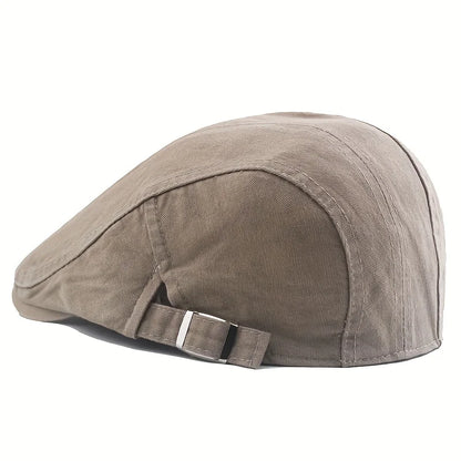 Men's Classic Cotton Newsboy Hat, Vintage Cabbie Cap