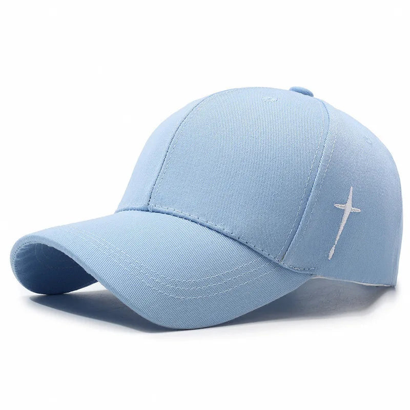 Unisex Simple Cross Water Drop Embroidery Baseball Caps Spring and Autumn