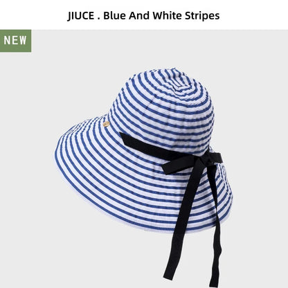 Striped Sunglasses Hat Versatile Sun Hat