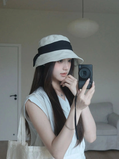 Elegant Bow-Tied Fisherman's Hat Women