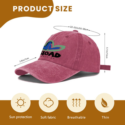 Vintage Washed Baseball Cap Unisex Distressed Abstract Graphic Embroidered Adjustable Hat