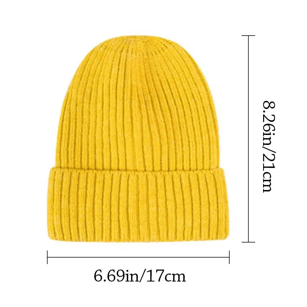 Fashion Winter Warm Knitted Cap Soft Thick Woolen Hat