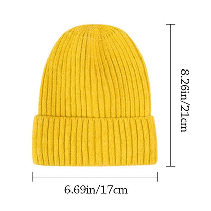 Fashion Winter Warm Knitted Cap Soft Thick Woolen Hat