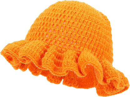 Solid Color Hand Knitted Knit Hat In Bohemian Style With Hollowed Out
