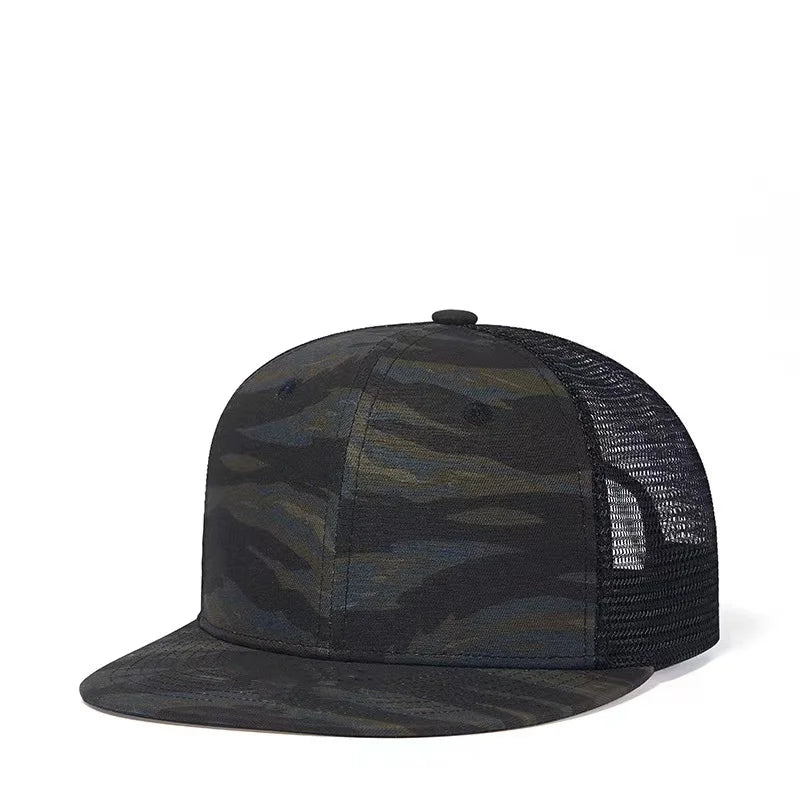 New Fashion Camouflage Web Hat, A Snapback Cotton Hat, A Flat Snapback Cap Men Hat