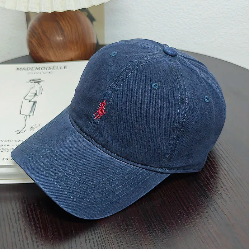 New Trendy Pony Embroidered Baseball Cap Showing Face Small Leisure Sports Cap