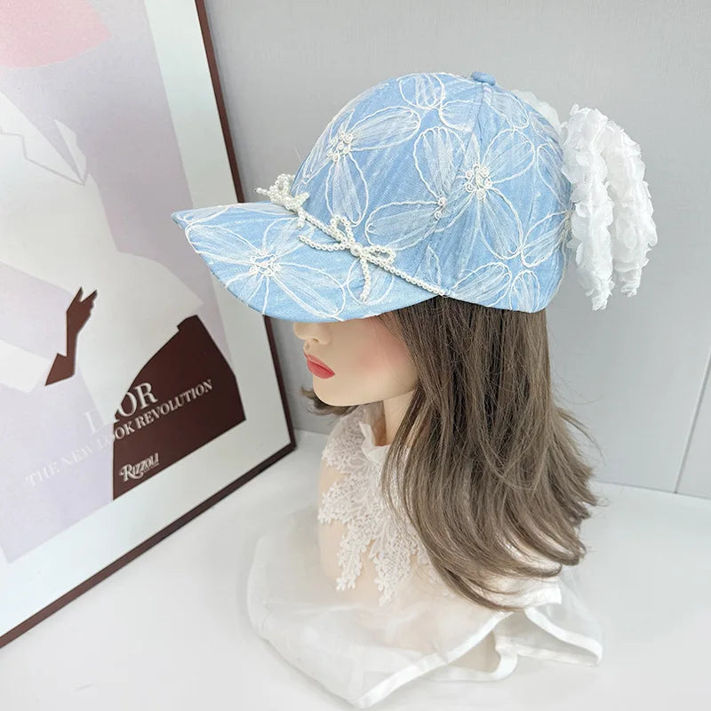 Lace Flower Baseball Caps For Women