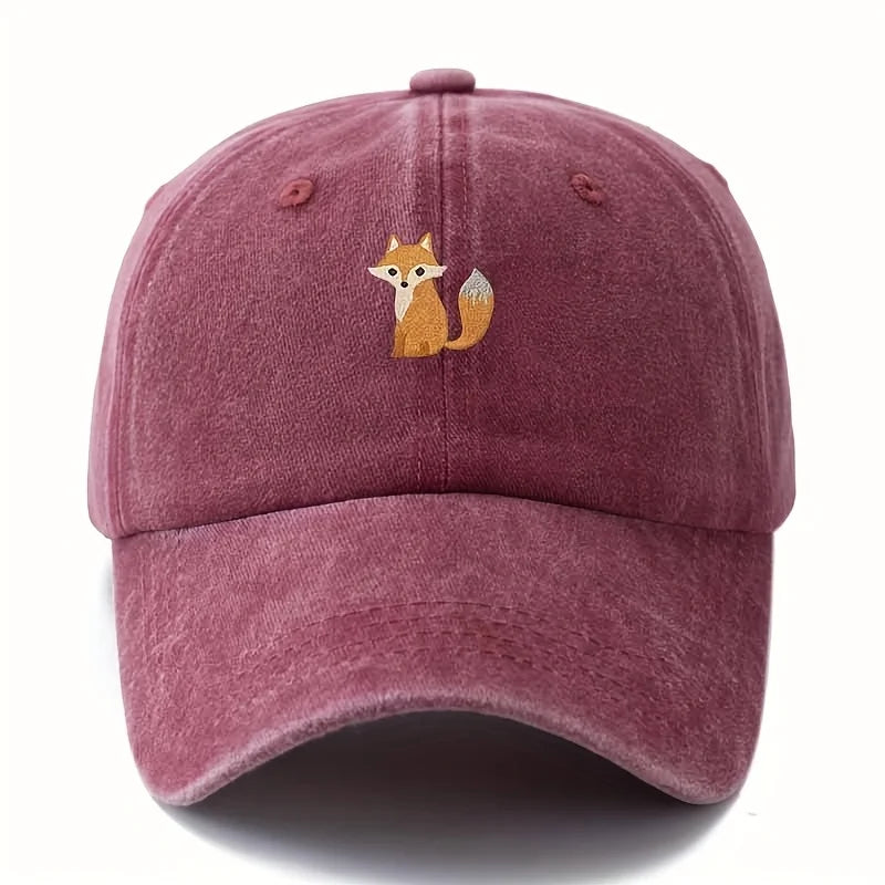 Cute Fox Pattern Printed Baseball Cap for Daily Casual Fashion Suitable for Men and Women