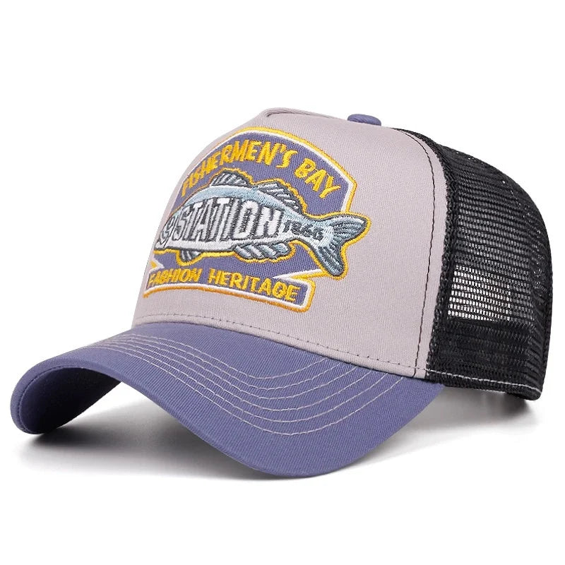 Unisex Summer Fishing Cap Breathable Mesh Trucker Hat Men Women