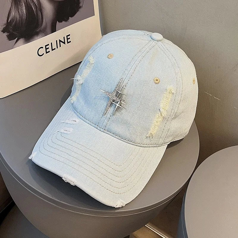 Street Retro Vintage Vintage Cowboy Hole Baseball Cap