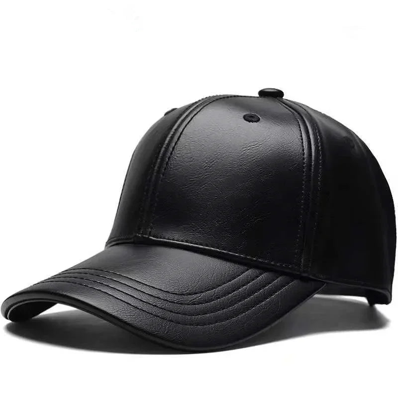 Unisex Solid Men Women Baseball Cap PU Leather Hip Hop Snapback Caps For Men Women Baseball Caps