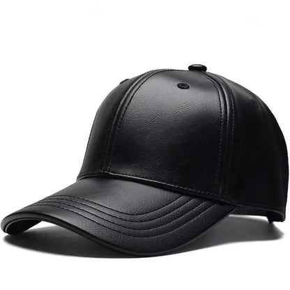 Unisex Solid Men Women Baseball Cap PU Leather Hip Hop Snapback Caps For Men Women Baseball Caps