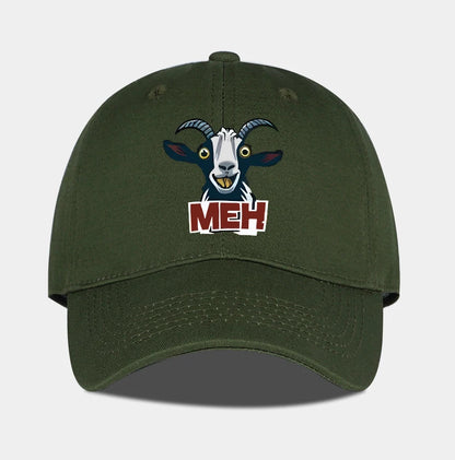 Goat Head MEH Print Soft Top Baseball Cap Soft Comfortable Breathable Adjustable Playful Quirky Trendy Fashionable Unisex